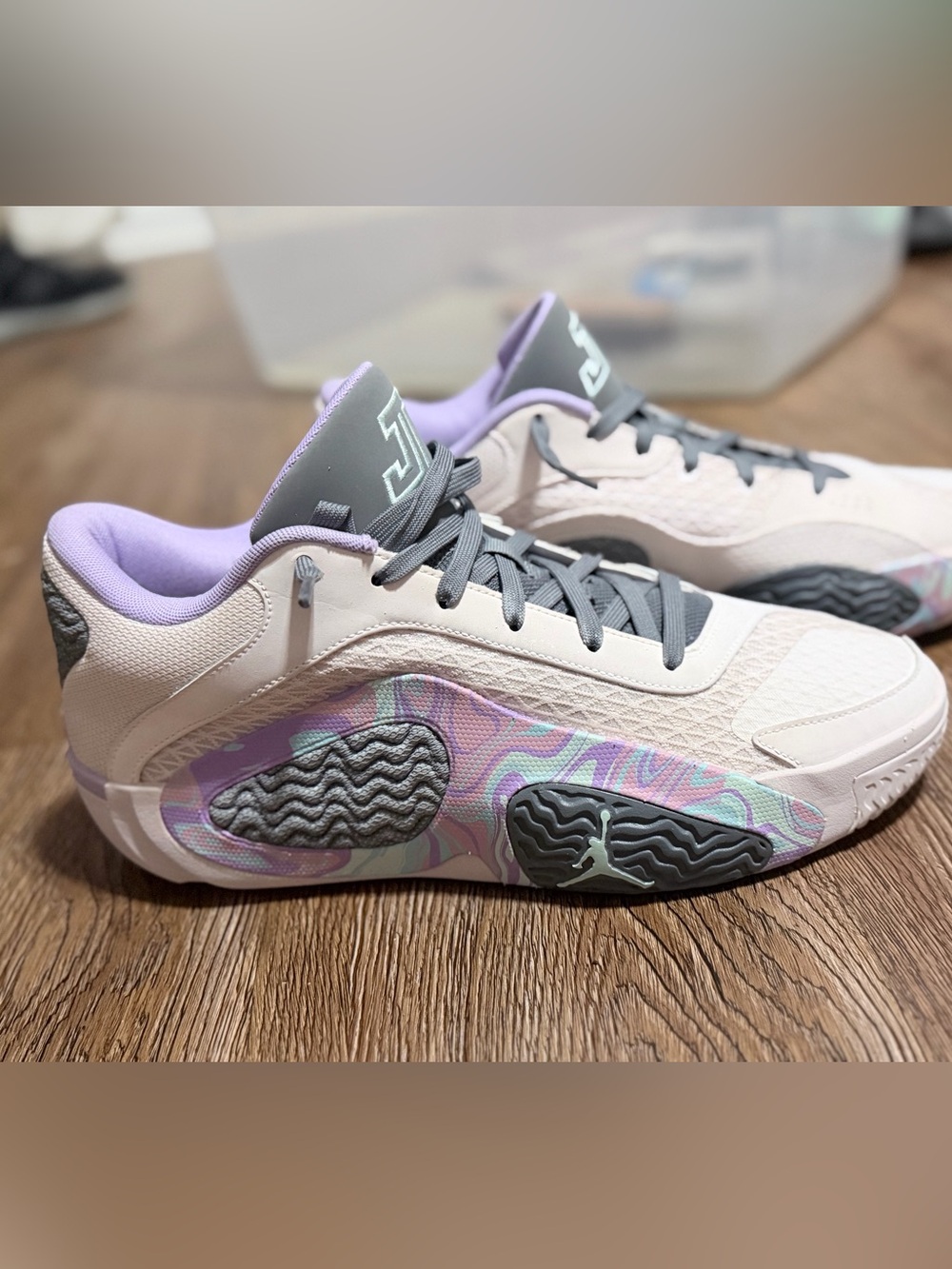 Jordan Tatum 2 Easter Pastel White Purple Men's Basketball Shoes Size 10 FZ2202